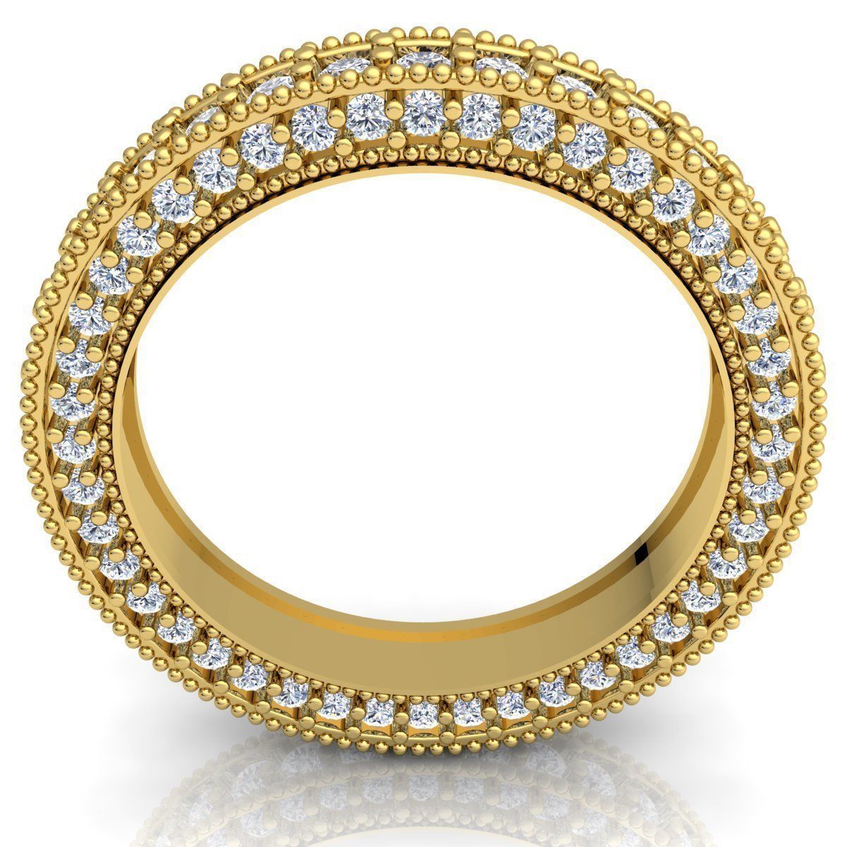 Fancy Diamond Ring 3D print model_3