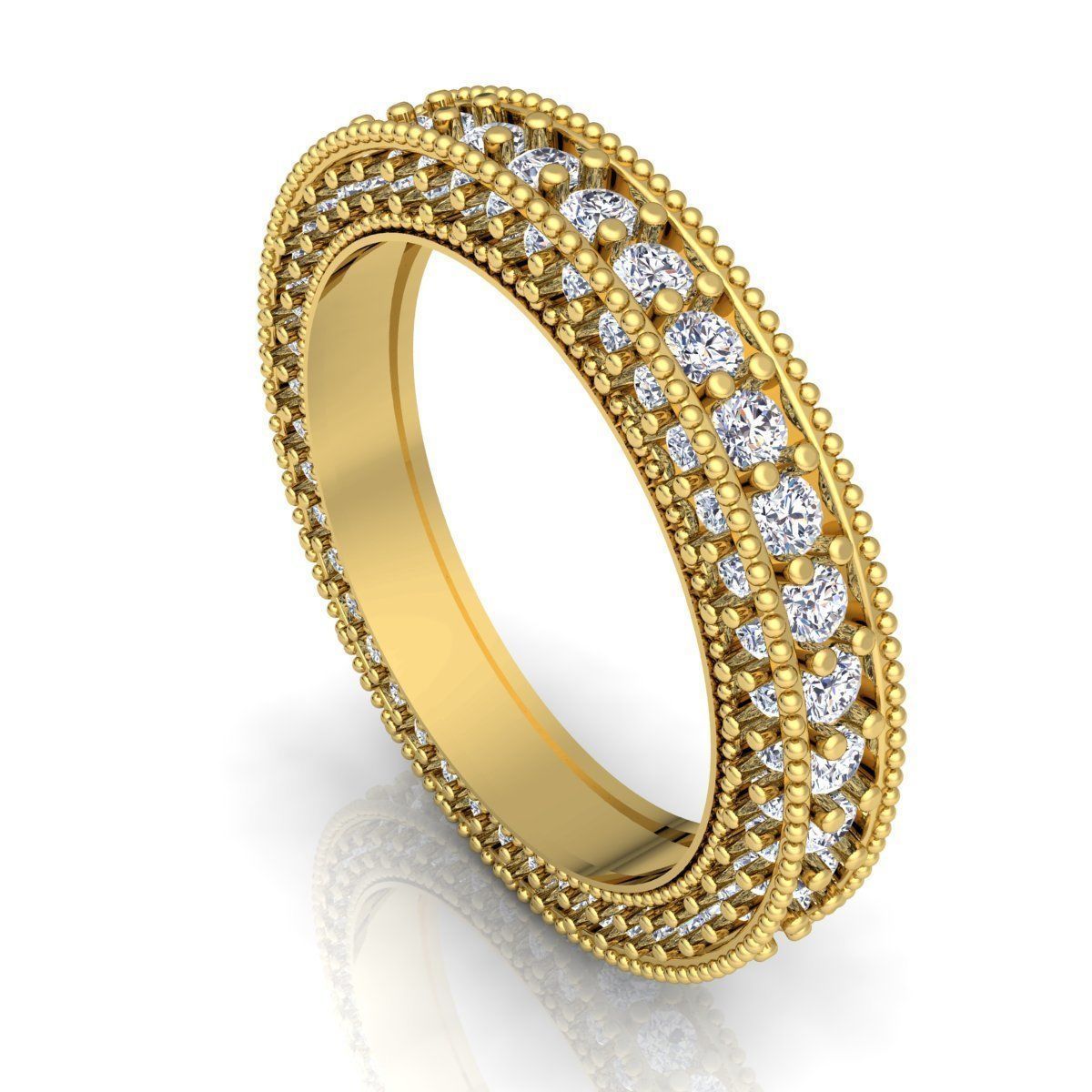 Fancy Diamond Ring 3D print model_6