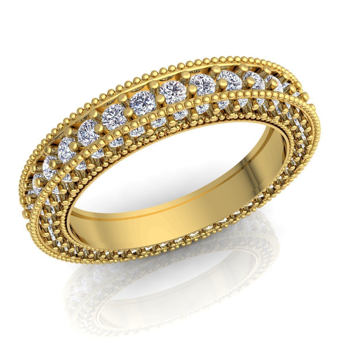 Fancy Diamond Ring 3D print model_1