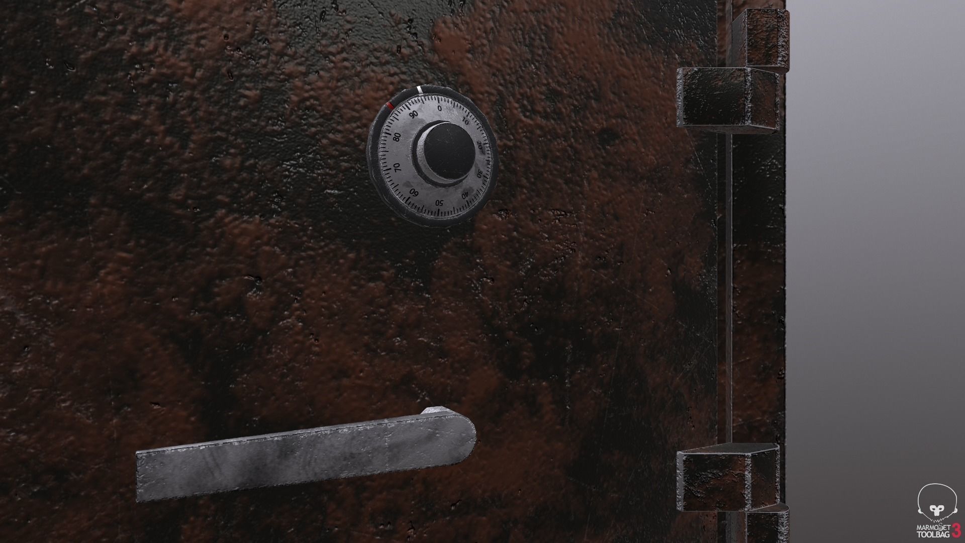 Game ready Metal safe with openable door  3D model Low-Poly Low-poly 3D model_7