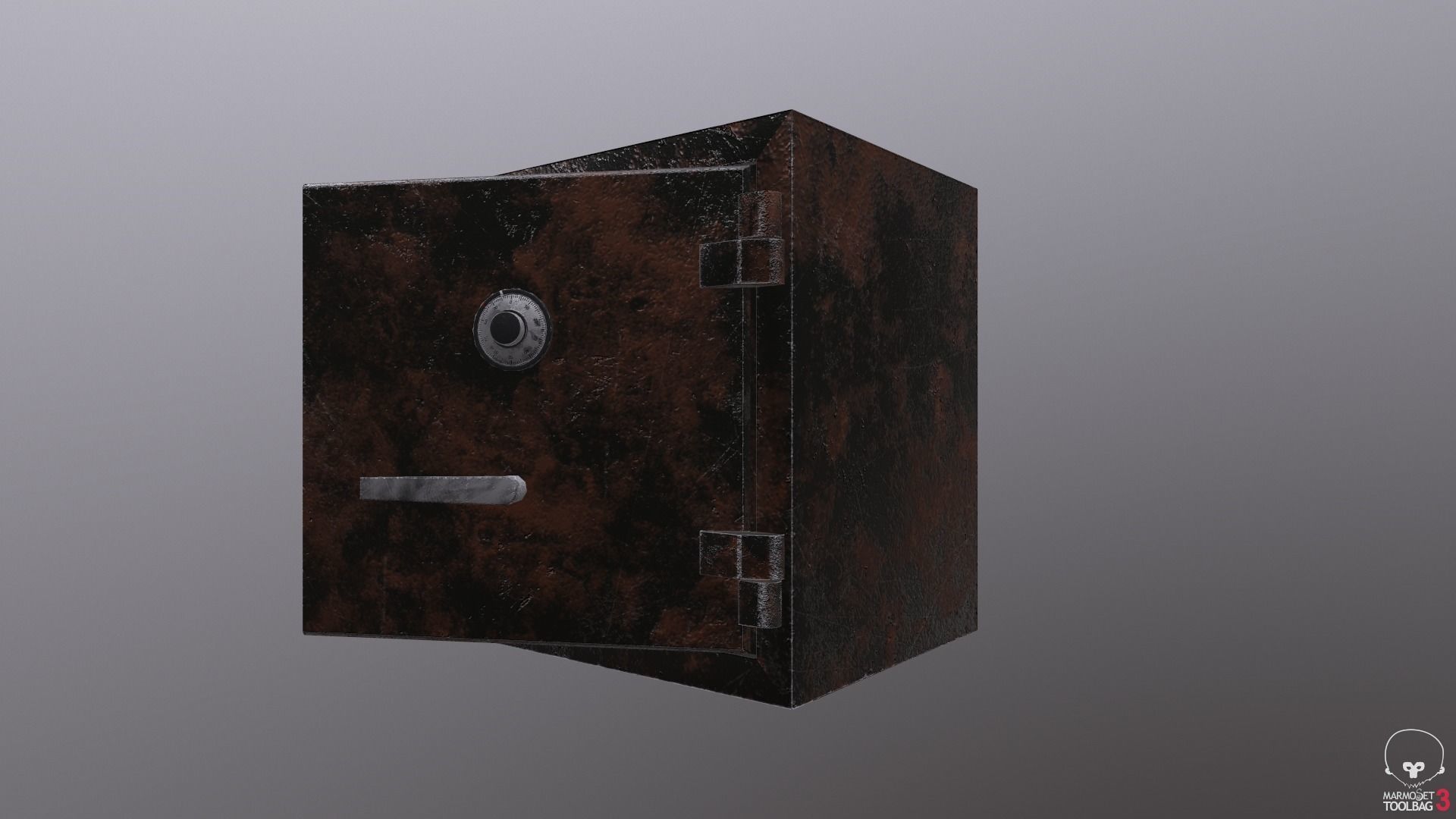 Game ready Metal safe with openable door  3D model Low-Poly Low-poly 3D model_2