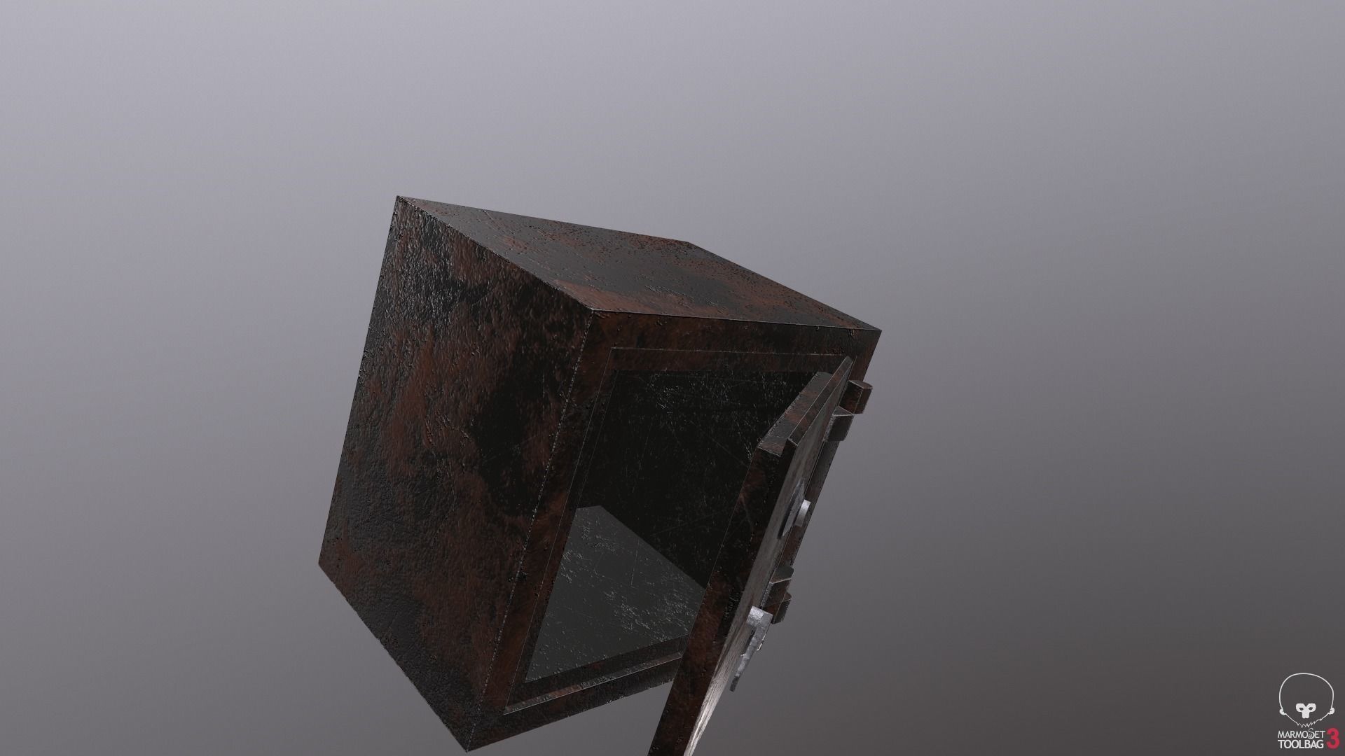 Game ready Metal safe with openable door  3D model Low-Poly Low-poly 3D model_5