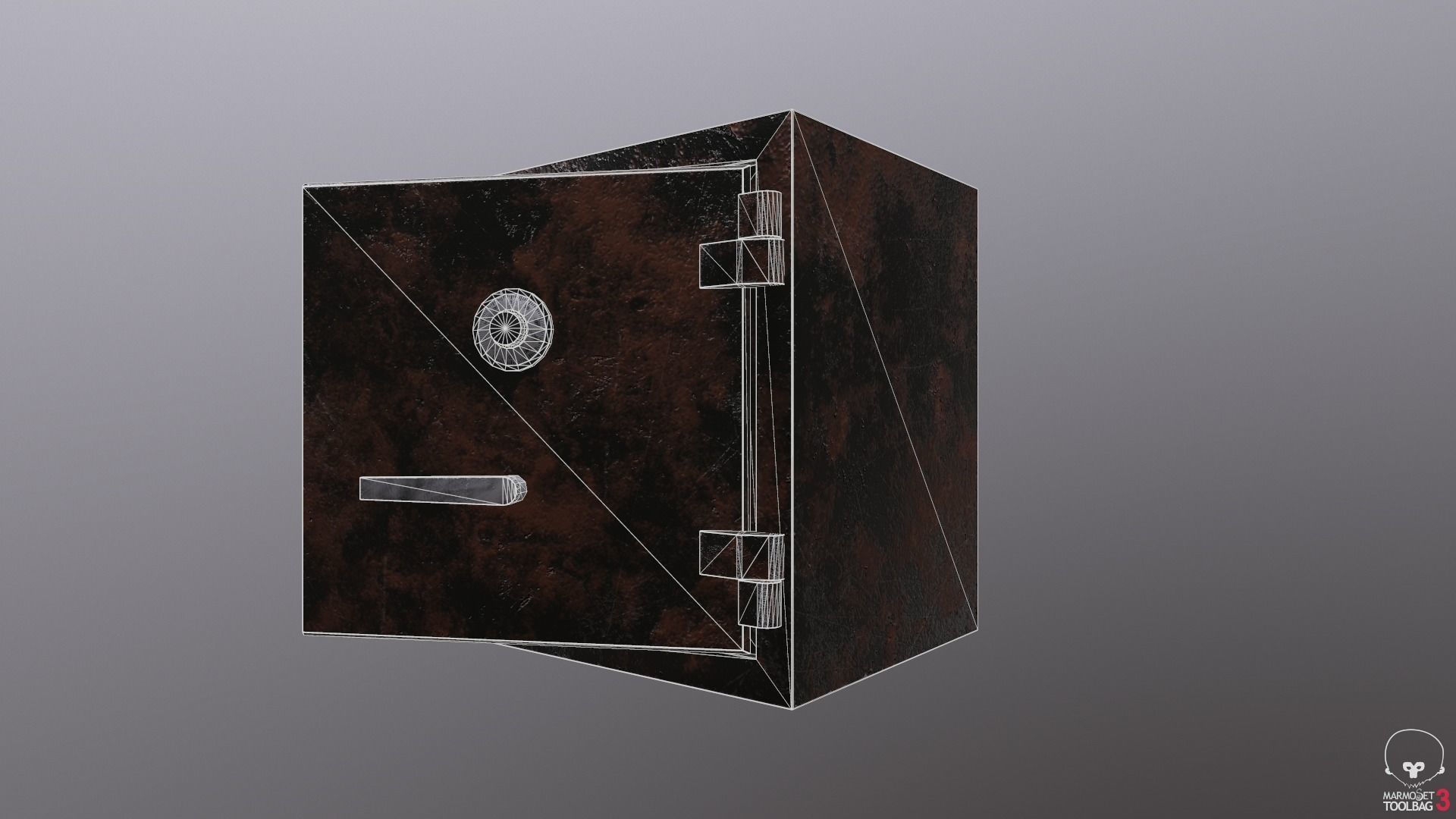 Game ready Metal safe with openable door  3D model Low-Poly Low-poly 3D model_3