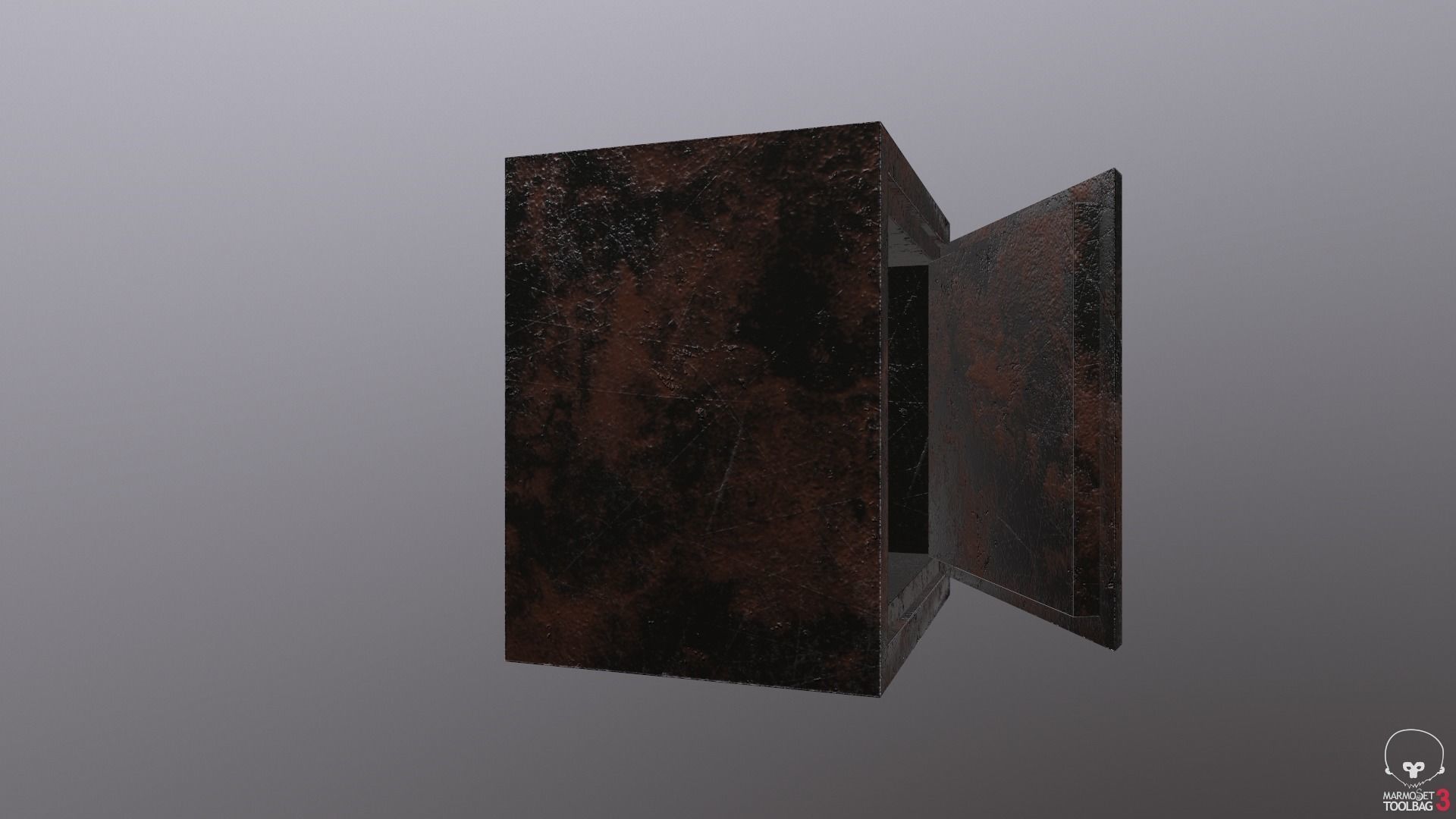 Game ready Metal safe with openable door  3D model Low-Poly Low-poly 3D model_6