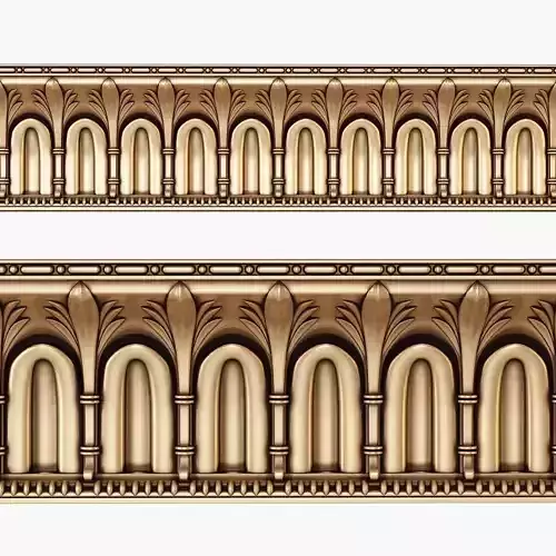 cornice pair of ornate gold arches