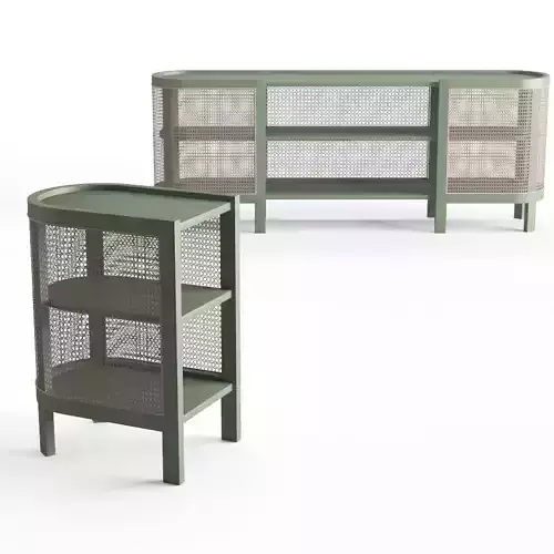 Cane Nightstand Cactus