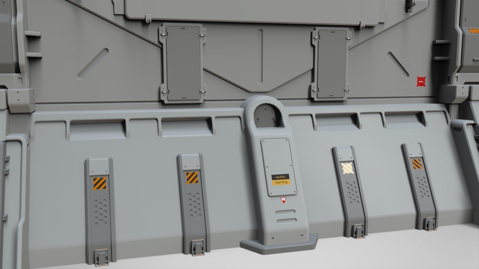 sci-fi Wall 2 3D model_9