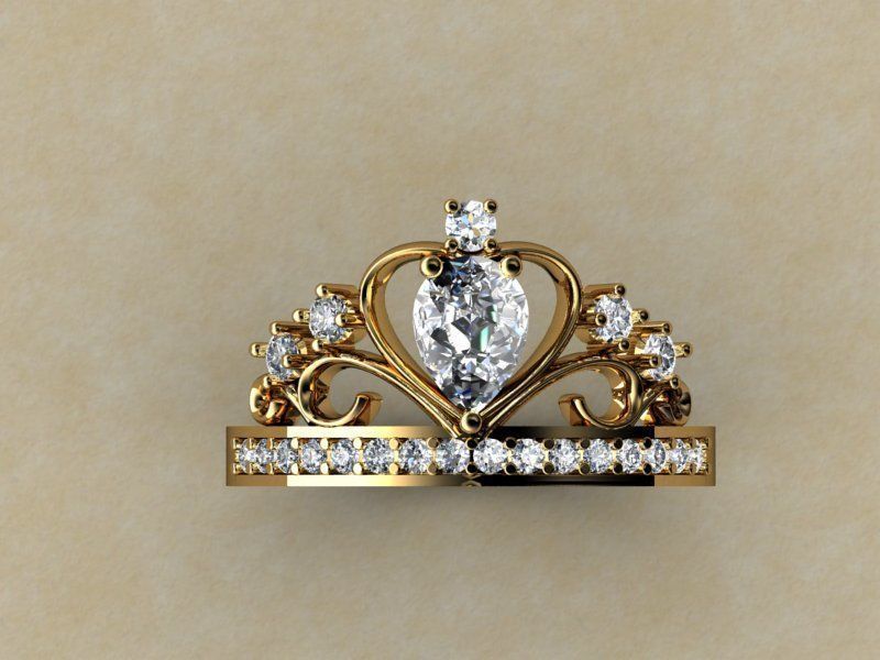 Crown shape ring 3D model_1