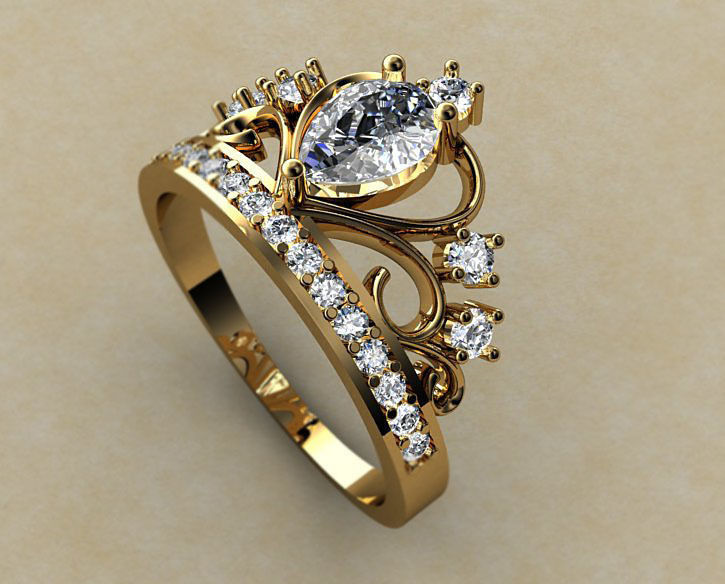 Crown shape ring 3D model_2