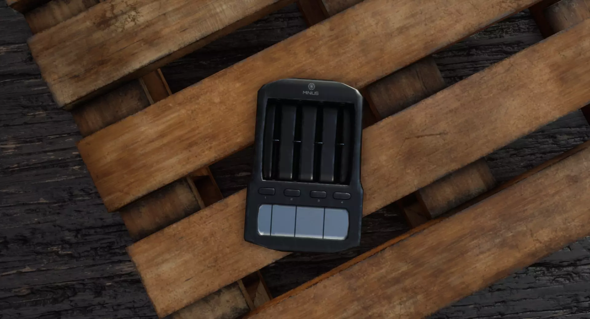 Survival Charger with Batteries Low-poly 3D model_0