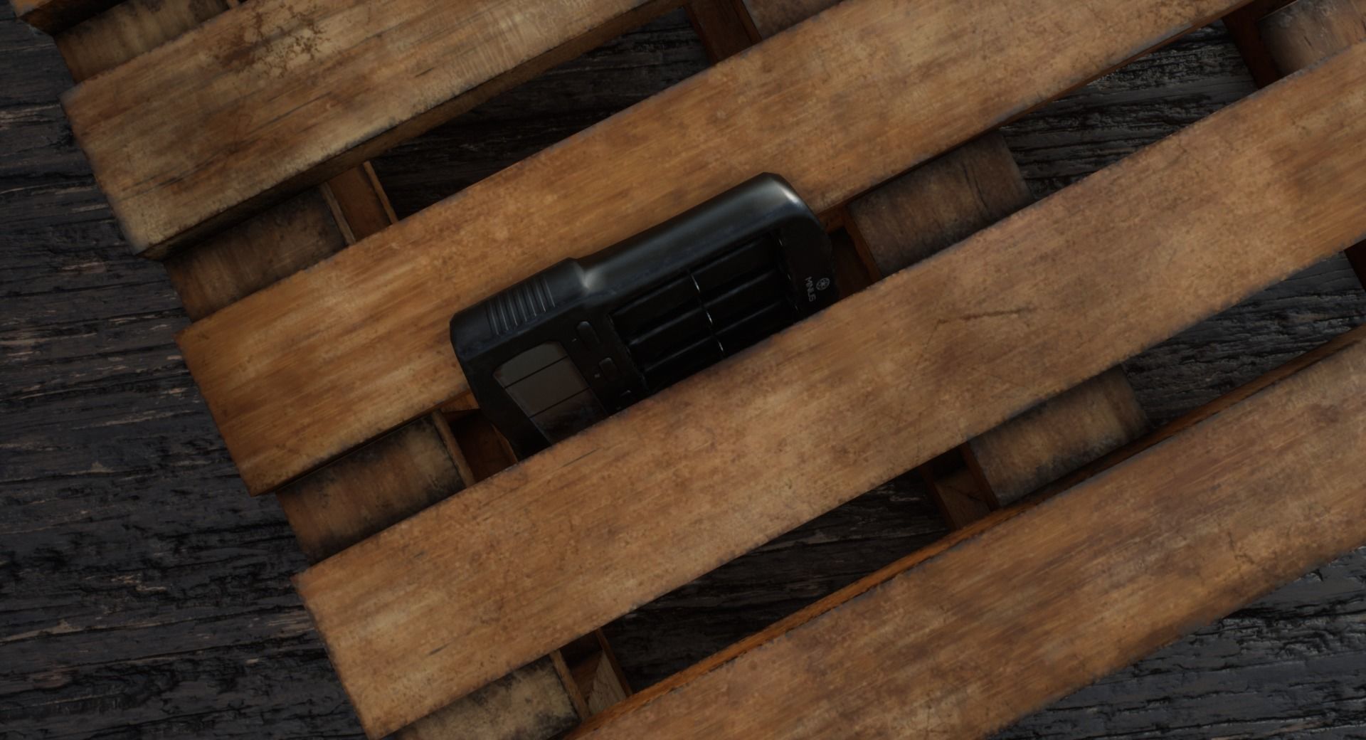 Survival Charger with Batteries Low-poly 3D model_2