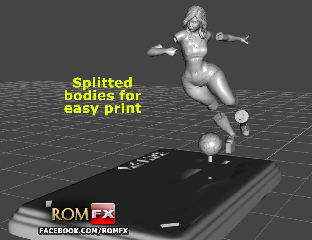 Soccer Girls - World Cup - Printable Diorama 3D print model_42