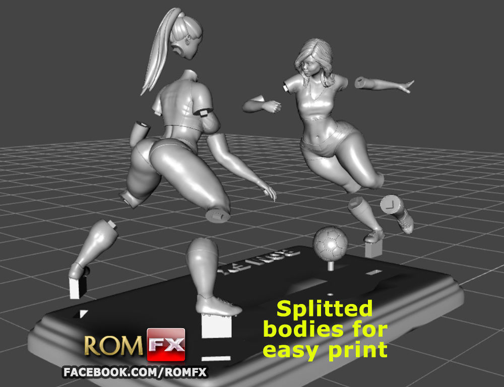 Soccer Girls - World Cup - Printable Diorama 3D print model_40