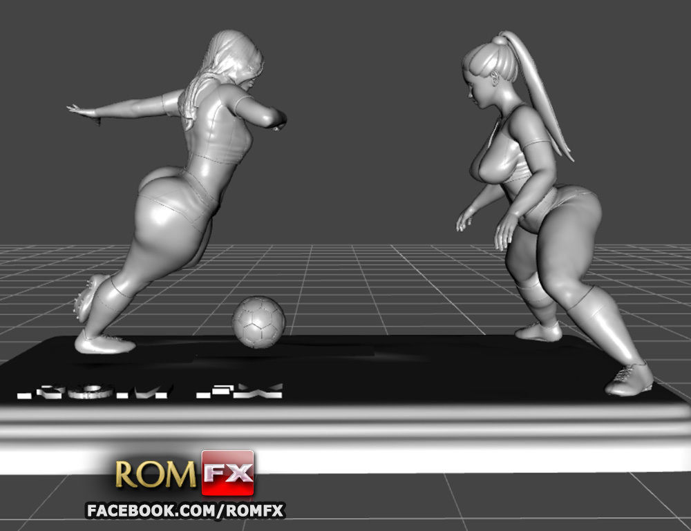 Soccer Girls - World Cup - Printable Diorama 3D print model_9