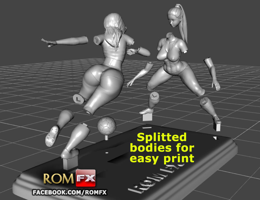 Soccer Girls - World Cup - Printable Diorama 3D print model_11
