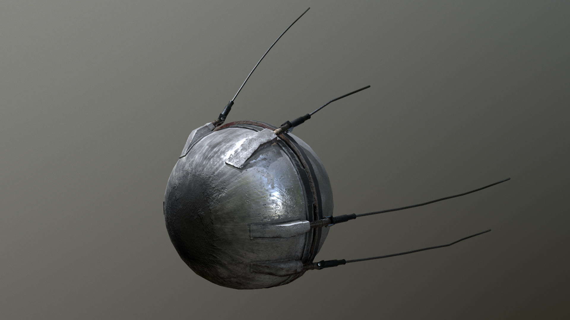 Sputnik 1 Satellite Low-poly 3D model_3
