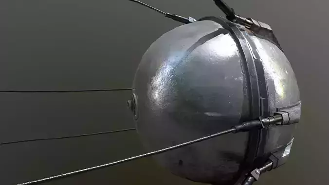 Sputnik 1 Satellite Low-poly 3D model