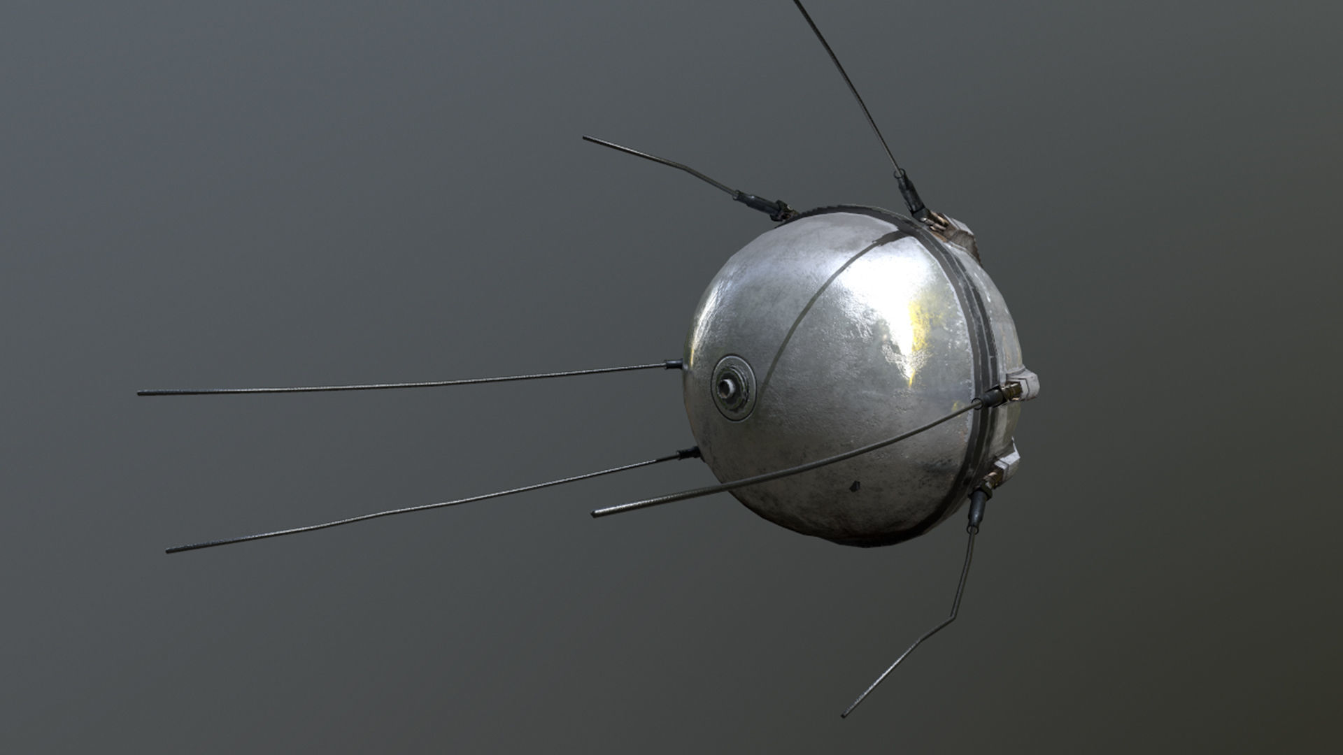 Sputnik 1 Satellite Low-poly 3D model_2