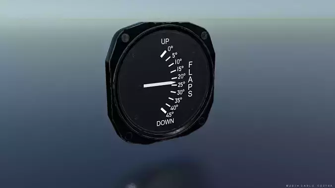 US FLAPS POSITION GAUGE Low-poly 3D model