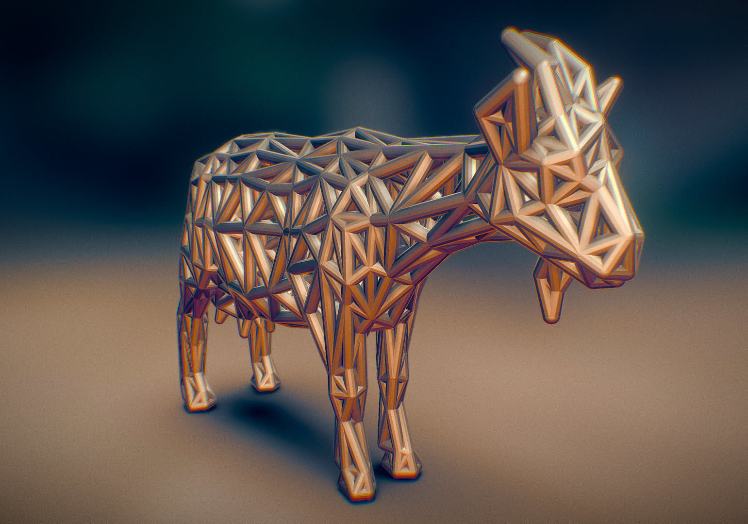 Goat 3d print made out of wood 3D print model_7
