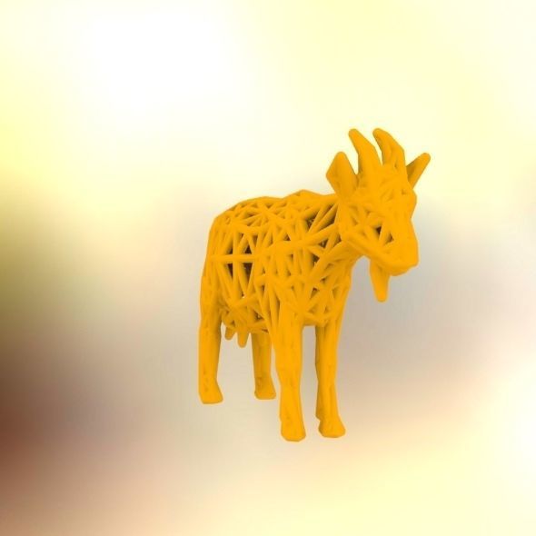 Goat 3d print made out of wood 3D print model_30