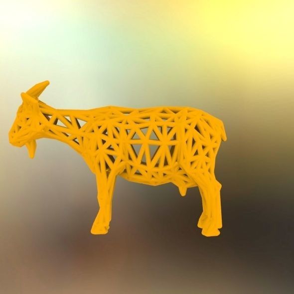 Goat 3d print made out of wood 3D print model_43