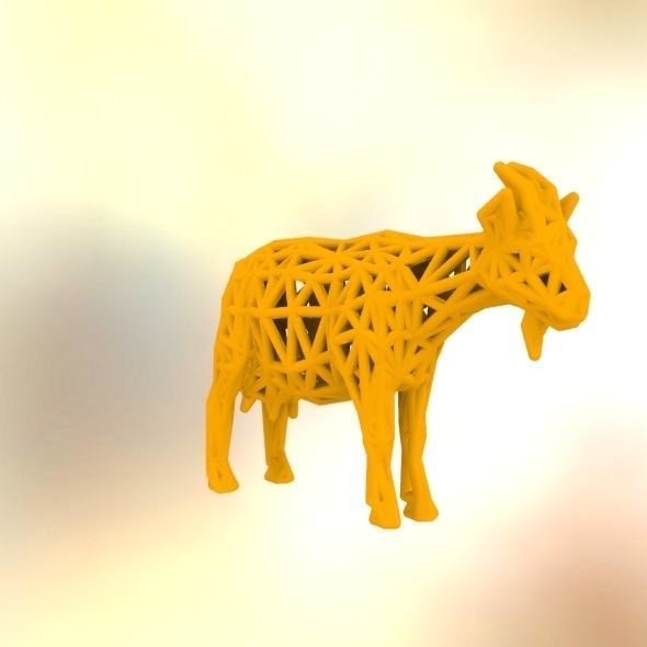 Goat 3d print made out of wood 3D print model_34