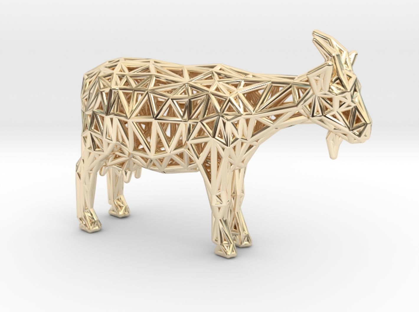 Goat 3d print made out of wood 3D print model_31