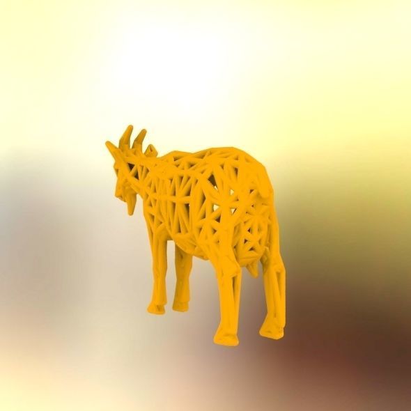 Goat 3d print made out of wood 3D print model_42