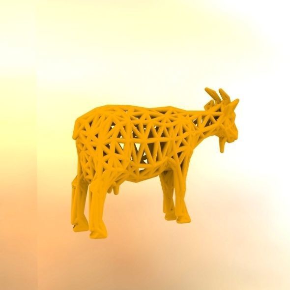 Goat 3d print made out of wood 3D print model_37