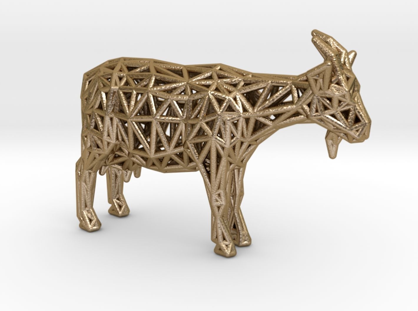Goat 3d print made out of wood 3D print model_25