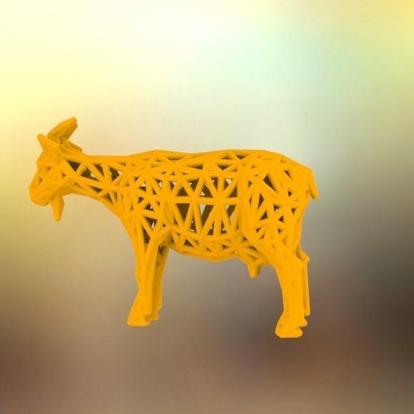 Goat 3d print made out of wood 3D print model_48