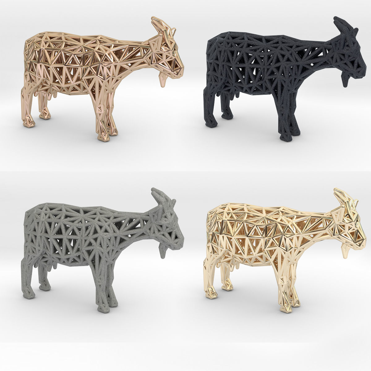 Goat 3d print made out of wood 3D print model_12