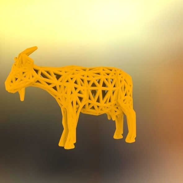 Goat 3d print made out of wood 3D print model_50