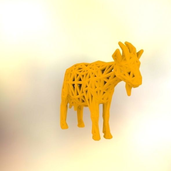 Goat 3d print made out of wood 3D print model_29