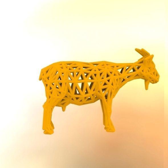 Goat 3d print made out of wood 3D print model_36