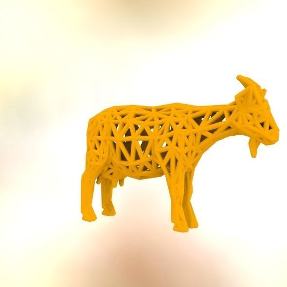 Goat 3d print made out of wood 3D print model_45