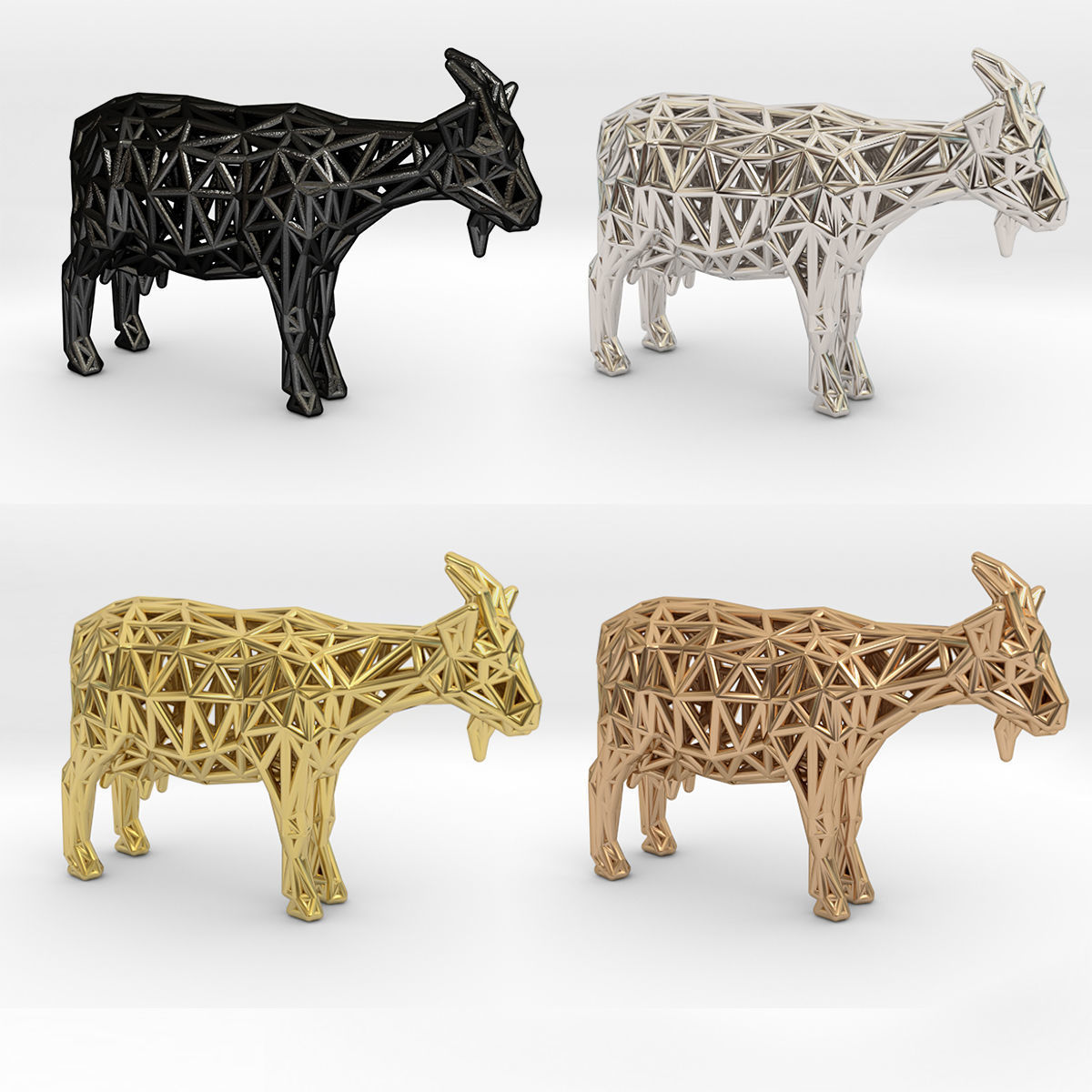 Goat 3d print made out of wood 3D print model_14