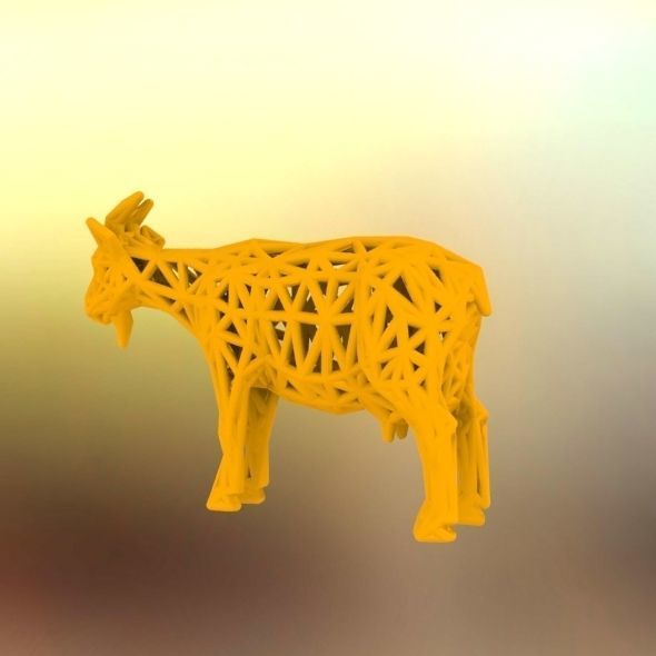 Goat 3d print made out of wood 3D print model_47