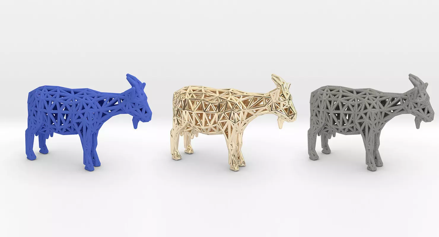 Goat 3d print made out of wood 3D print model_0