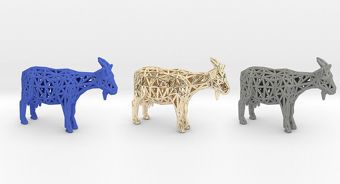 Goat 3d print made out of wood 3D print model