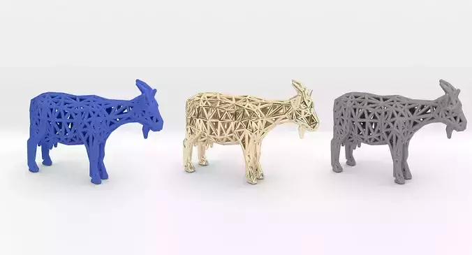 Goat 3d print made out of wood