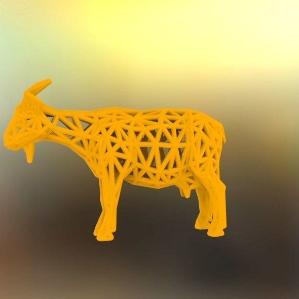 Goat 3d print made out of wood 3D print model_49