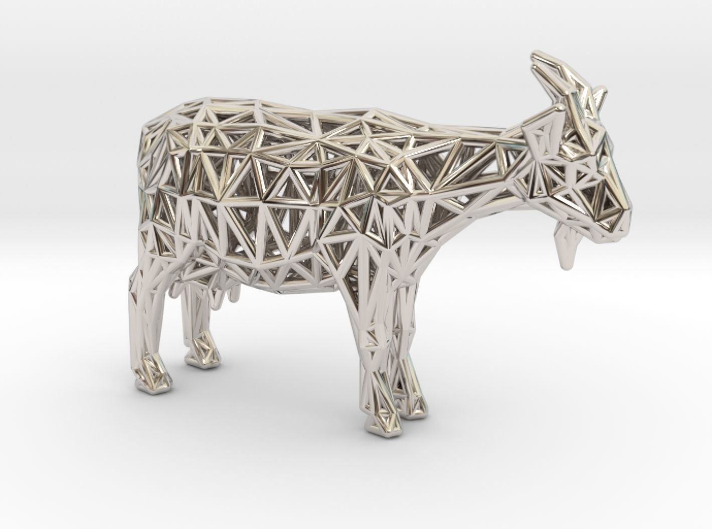 Goat 3d print made out of wood 3D print model_27