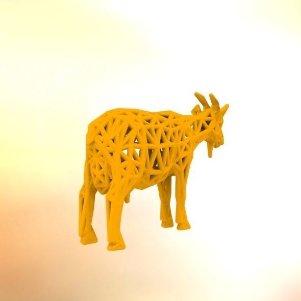 Goat 3d print made out of wood 3D print model_38
