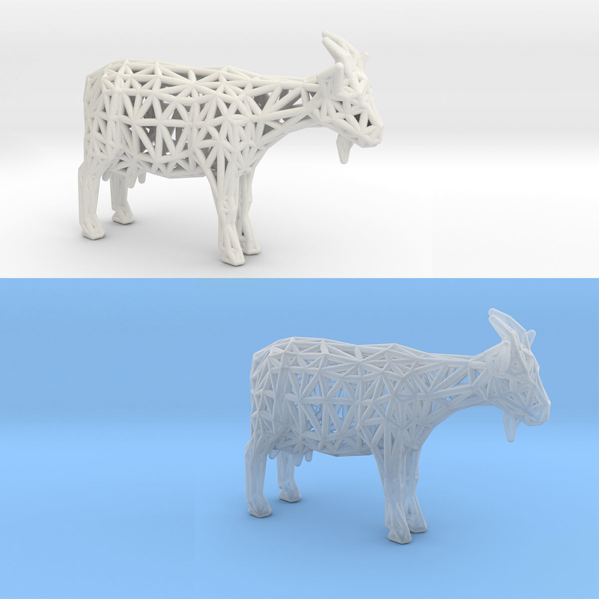 Goat 3d print made out of wood 3D print model_17