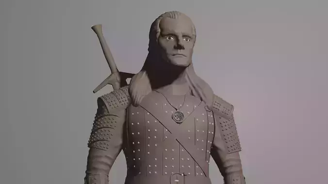 THE WITCHER man holding sword 3D print model