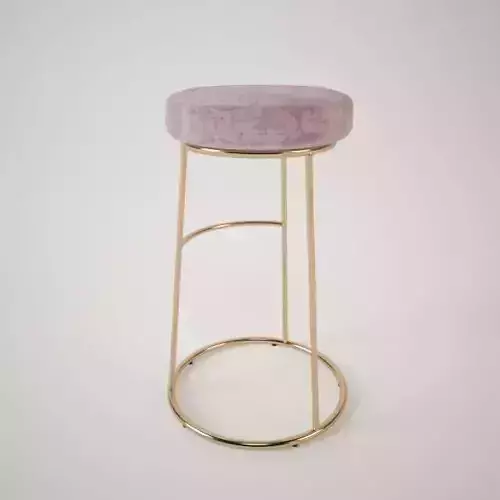 pink velvet stool gold 