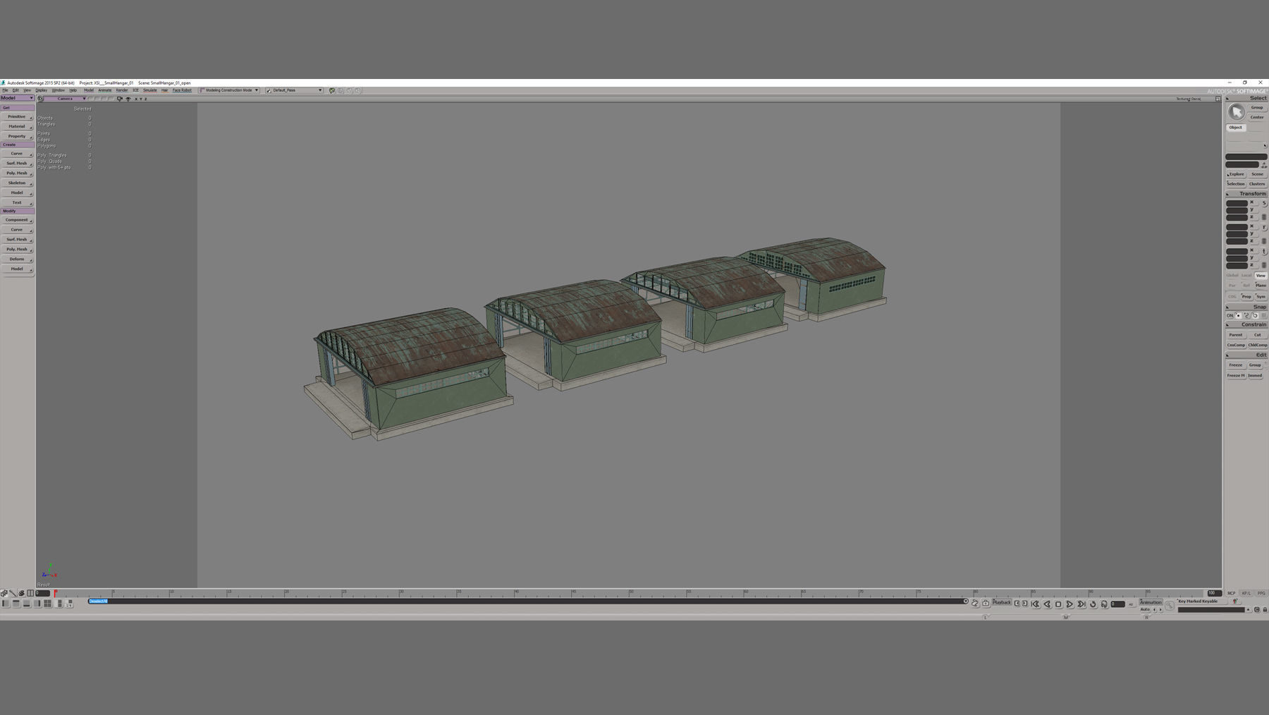 Airport Hangar SmallHangar 01 open   Low-poly 3D model_14