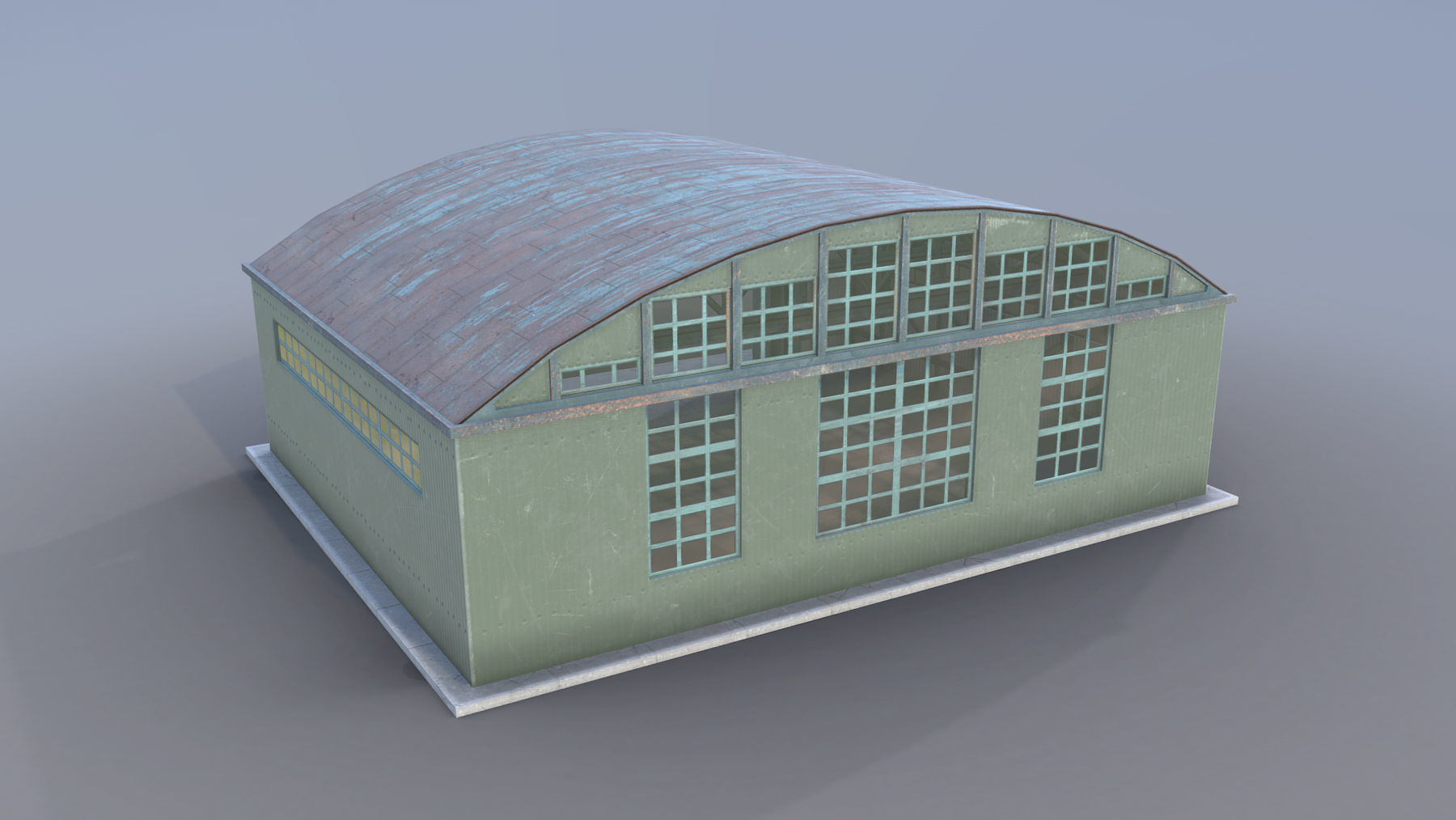 Airport Hangar SmallHangar 01 open   Low-poly 3D model_3